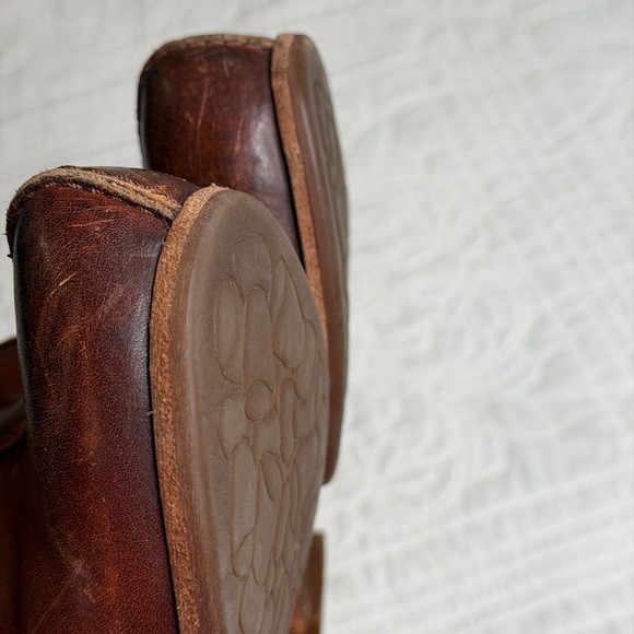 Kork-Ease Sagano Mule Leather Wrapped Women's 8 Brown Rum Chunky Heels Comfort - Picture 9 of 13